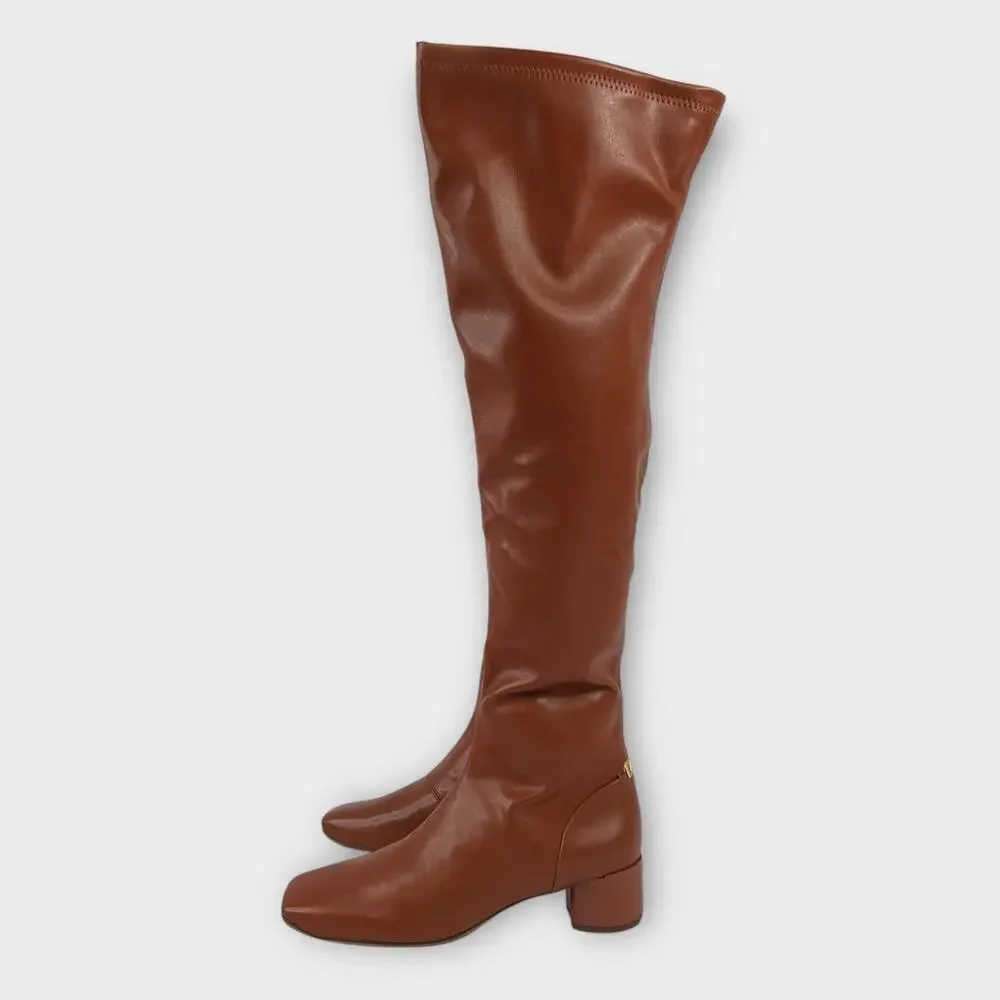 Franco Sarto Novara Faux Leather Over the Knee Boot in Brown Size 8 NEW